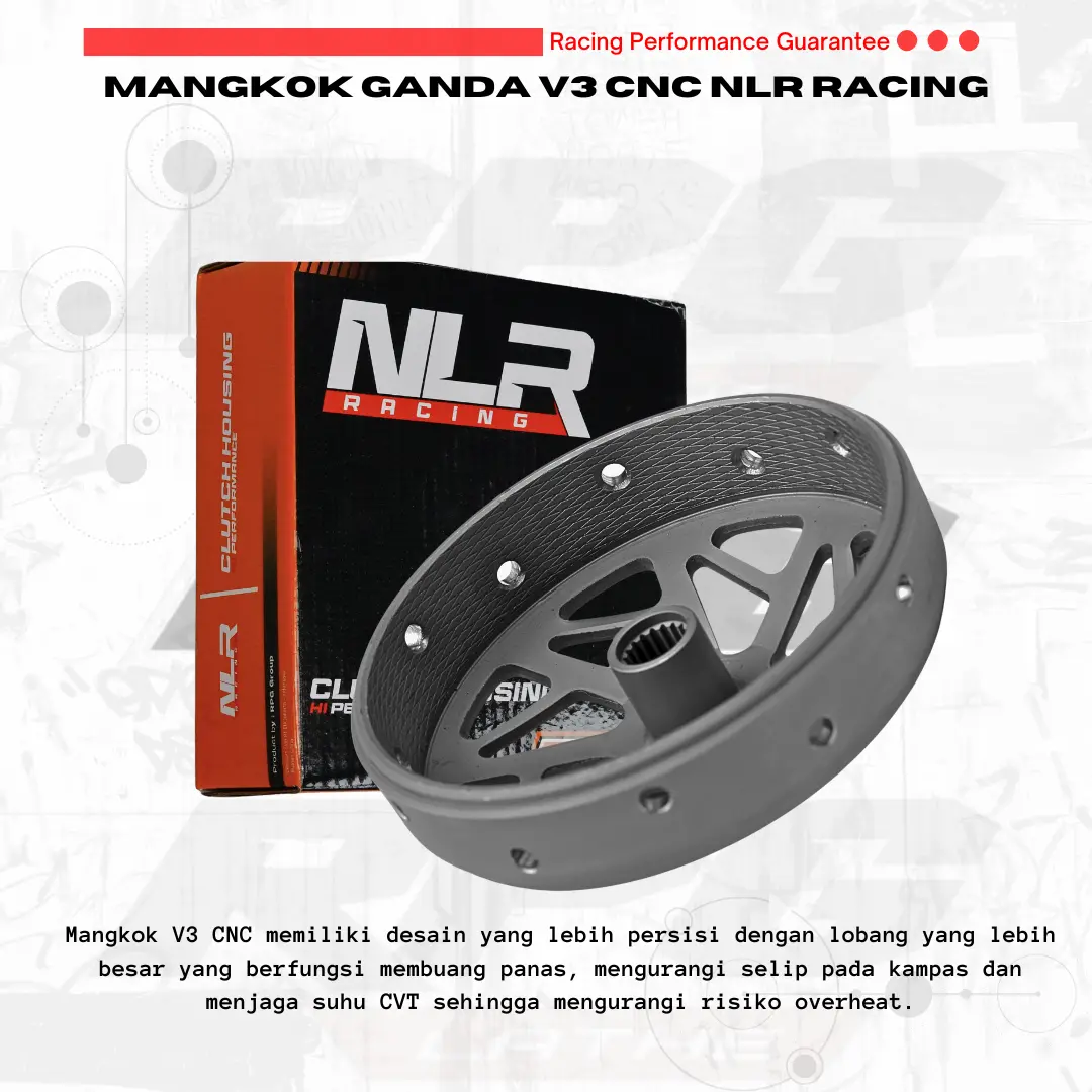 NLR Mangkok Ganda Racing V3 CNC anti gredek/anti slip BEAT FI/ESP BEAT SCOOPY ESP GENIO  NMAX AEROX VARIO 150,160 PCX/ADV 150,160 Semua Motor Matic Motorcycle anti gredek kampas