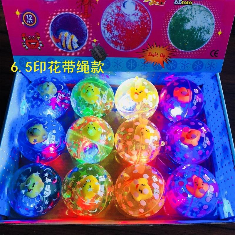 Product Introduction of 5.5/6.5cm Glow Ball Elastic Ball with Rope Shiny Crystal Ball Bouncing Ball Shiny Children Toys Flying Ball Toy Games for Kids 4