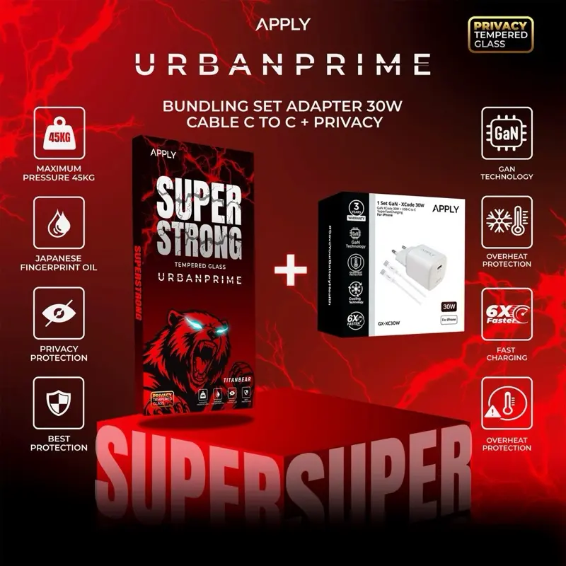 Bundling Set Adapter 30W Cable C to C + Privacy