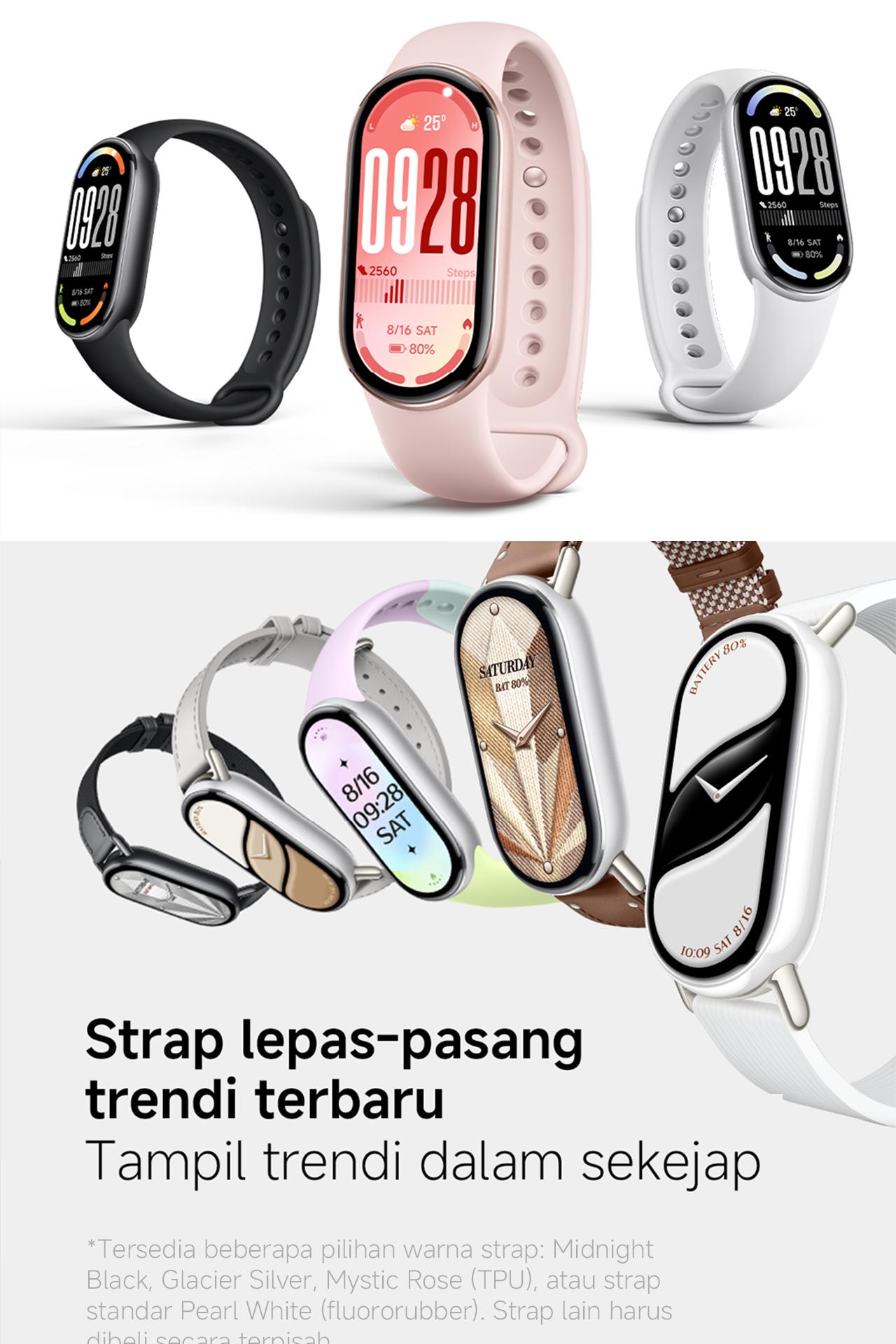 [toni_cu] Xiaomi Smart Band 10 | 1.72" AMOLED display in a sleek design | Premium style with colorful and ceramic frame edition | Premium metal strap with crystal-glass glimmer edition | 150+ sports modes with sleep and heart tracking [Official Store]