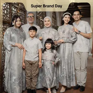 Mayoutfit Tea House Sarimbit Lebaran Taupe Series | Baju Lebaran Sarimbit Muslim Raya Keluarga Dress Koko Gamis Couple