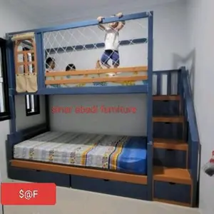 tempat tidur anak tingkat+tangga laci+2laci bawah kasur size 90×200×240