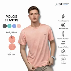 (AESE) Kaos Polos Premium Oversize Unisex Lengan Pendek 6022 Bahan Polyester Kain Stretch Teknologi Antibakteri dan Anti Kusut