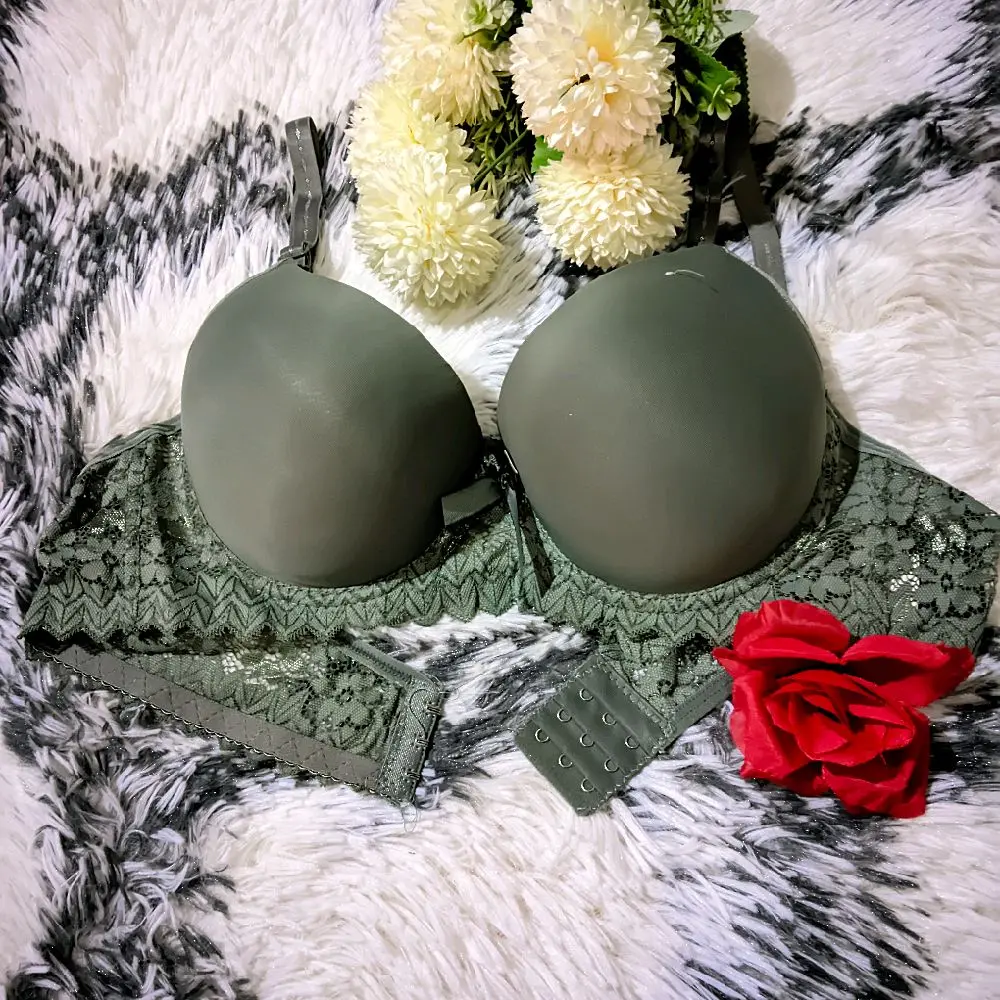Bra Bh Kawat Busa Tebal Bra Wanita Dewasa Cup C Bra Push Up Bra Wanita Kancing 3  Motif Polos Mix Burkat  Cantik