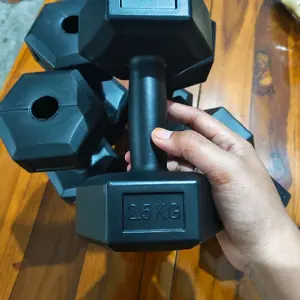 barbel/dumbel 2,5kg HEXAGONAL (2 biji)  kosongan free tutup