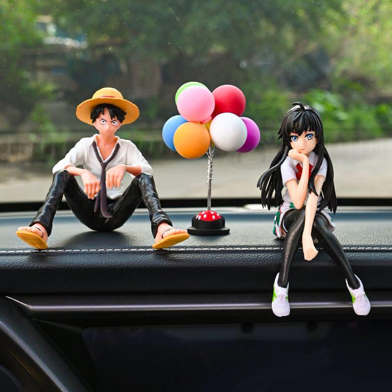 Action Figure One Piece Pajangan Dashboard Mobil Motif Luffy & Snow Yukino Toy Premium ABS Tokoh Aksi Keren PVC Berkualitas Karakter Anime Hits Finishing Sempurna Anti Kusam Include Double Tape 3M