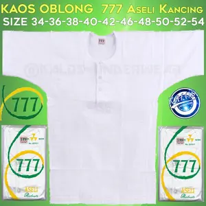 Kaos Oblong Pria 777 Aseli Kancing Isi 1 Pcs
