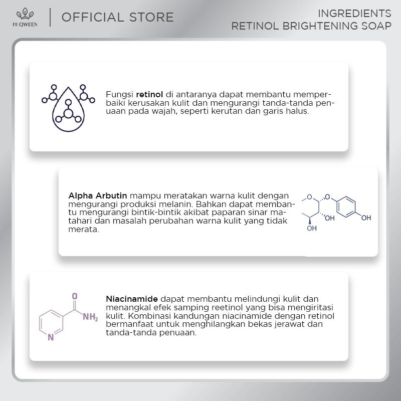AFF - HIQWEEN SKIN NUTRITION TWINPACK SABUN RETINOL BRIGHTENING SOAP SABUN RETINOL BATANG MENCERAHKAN FLEK HITAM MELASMA  Membersihkan Niacinamide Memutihkan 5