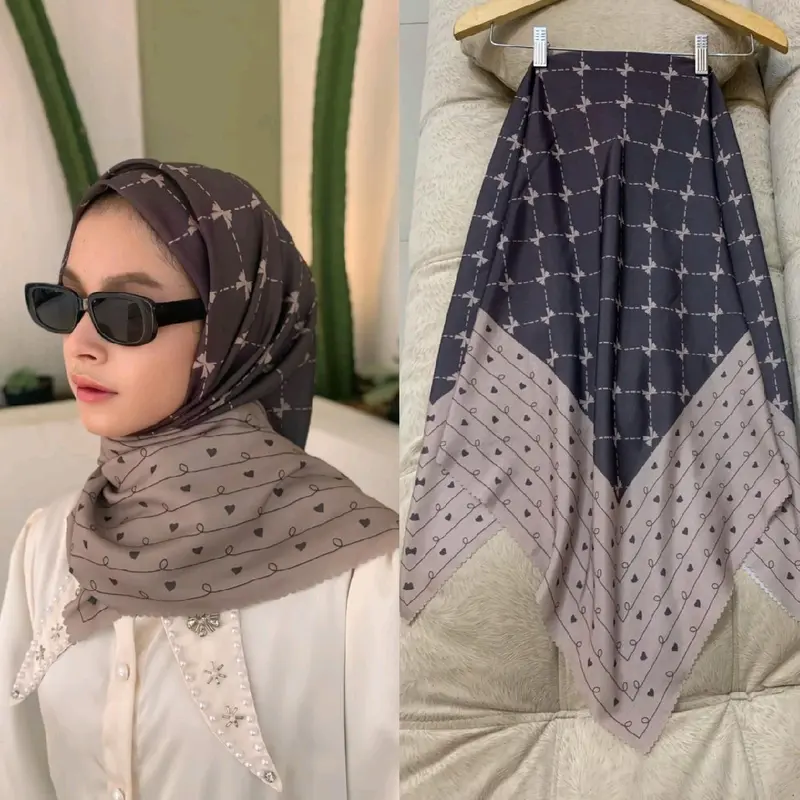Kode Pita - hijab voal motif pita sublime premium - bestseller terbaru - jilbab muslim - jilbab mewah 0