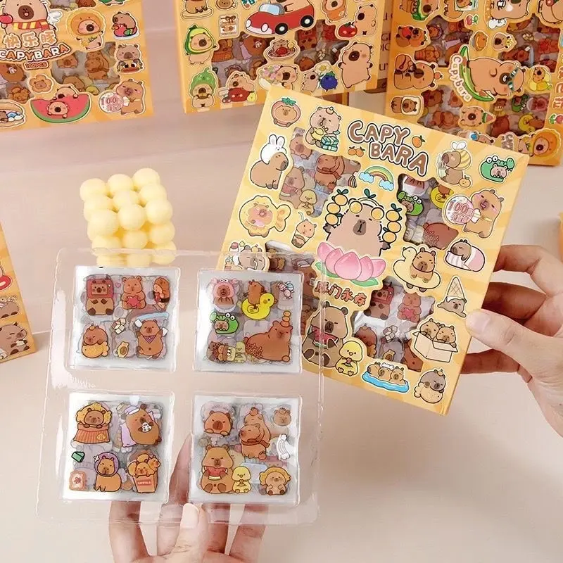 Stiker Capybara viral / Sticker capybara box isi 100pcs / stiker box kapibara / Stationery Paper