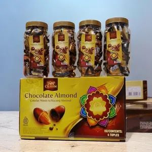 Coklat Almond 1 DUS ISI 4 TOPLES*40pcs Camilan Premium dengan Rasa Manis Lembut & Almond Renyah Cocok untuk Segala Usia