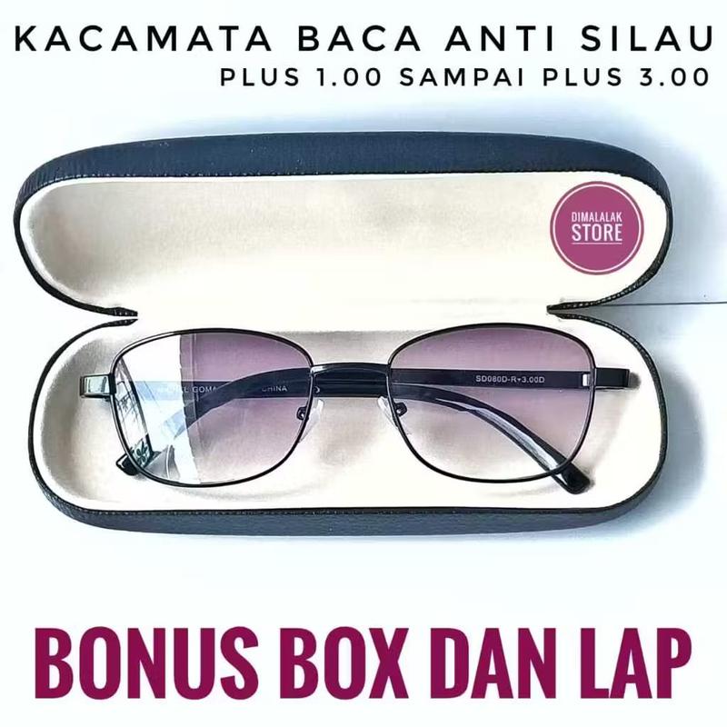 Product Introduction of KACAMATA DUA FUNGSI UNTUK BACA DAN JALAN KACAMATA PLUS +1.00 SAMPAI +3.00 LENSA HITAM TRANSPARAN ANTI SILAU BONUS BOX DAN LAP 9