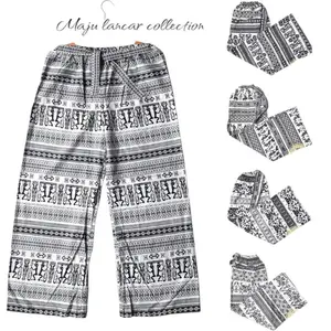 Celana Tidur Kulot Batik Panjang Motif Asmat Bahan Rayon Harian Nyaman Santai wanita