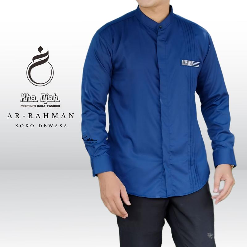 Baju Kemeja Koko Pria Dewasa Koko Lengan Panjang Polos Size M L XL Terbaru 3