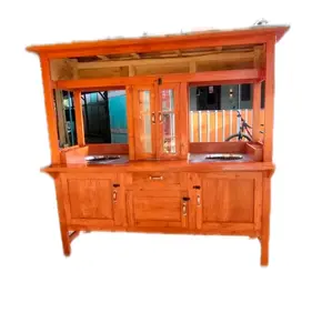 Gerobak Mie ayam bakso mangkal bahan kayu mahoni