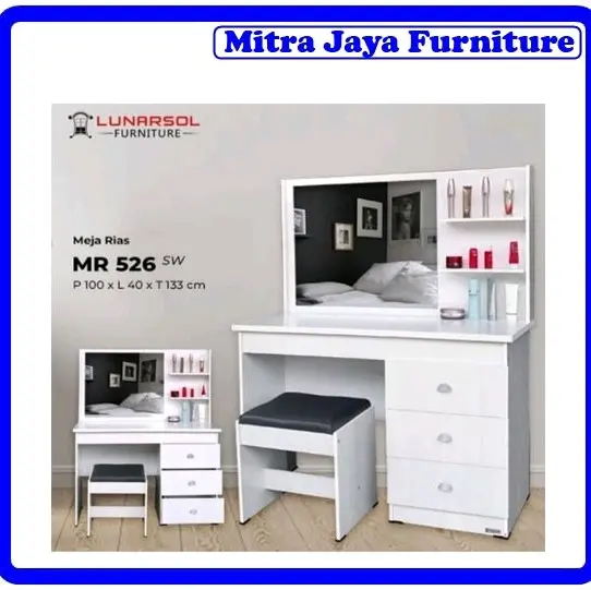 meja rias putih /rak make up multifungsi 0