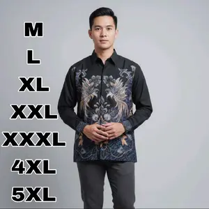 BATIK PRIA MODERN LENGAN PANJANG BIG SIZE JUMBO  M L XL XXL XXXL 4XL 5XL motif terbaru