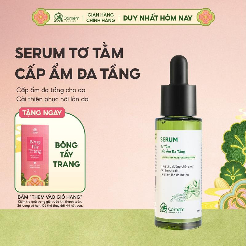  Serum Cấp Ẩm Đa Tầng Tơ Tằm Cỏ Mềm 30ml Skincare Làm Đẹp Da Dưỡng Ẩm Da Chăm Sóc Da 