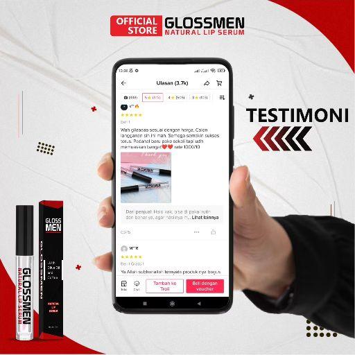 Glossmen Lip Serum Bibir Pria Mencerahkan Bibir Hitam Pecah Pecah Dan Melembabkan