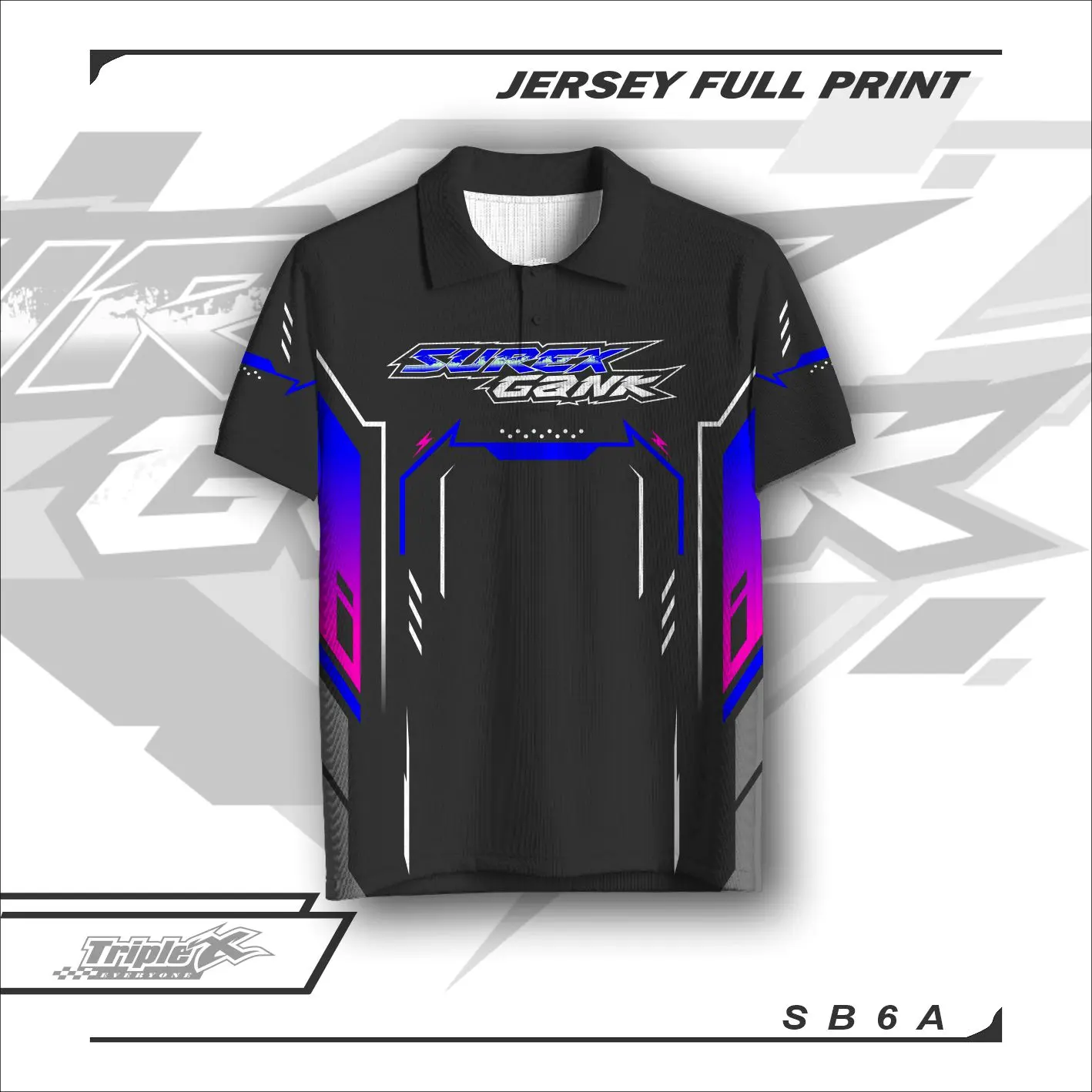Jersey Surex Gank Kerah Polo Full Printing Bahan Dryfit Milano - Ukuran S - 4xl Sport, Baju supermoto