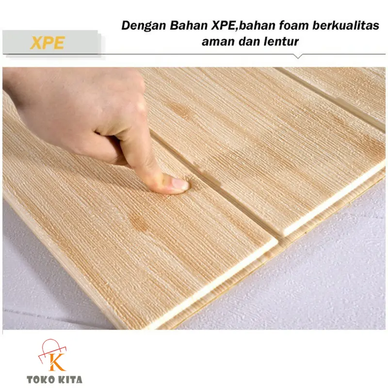 PAKET 10 LEMBAR Wallfoam Dinding 3D Motif Kayu/ Wallfoam Wood Dekorasi Kamar murah 70x70cm Tebal 3MM 3