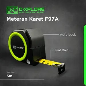 Meteran Karet Auto Lock Anti Mleyot Anti Karat  Tipe F97A Ukuran 5m D-Xplore