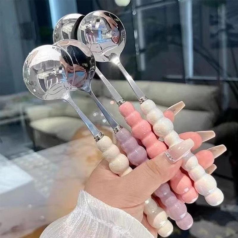Thìa Inox Ăn Cơm Tay Cầm Ngọc Trai - Muỗng Ăn Cháo Súp Inox Không Rỉ,Cao…