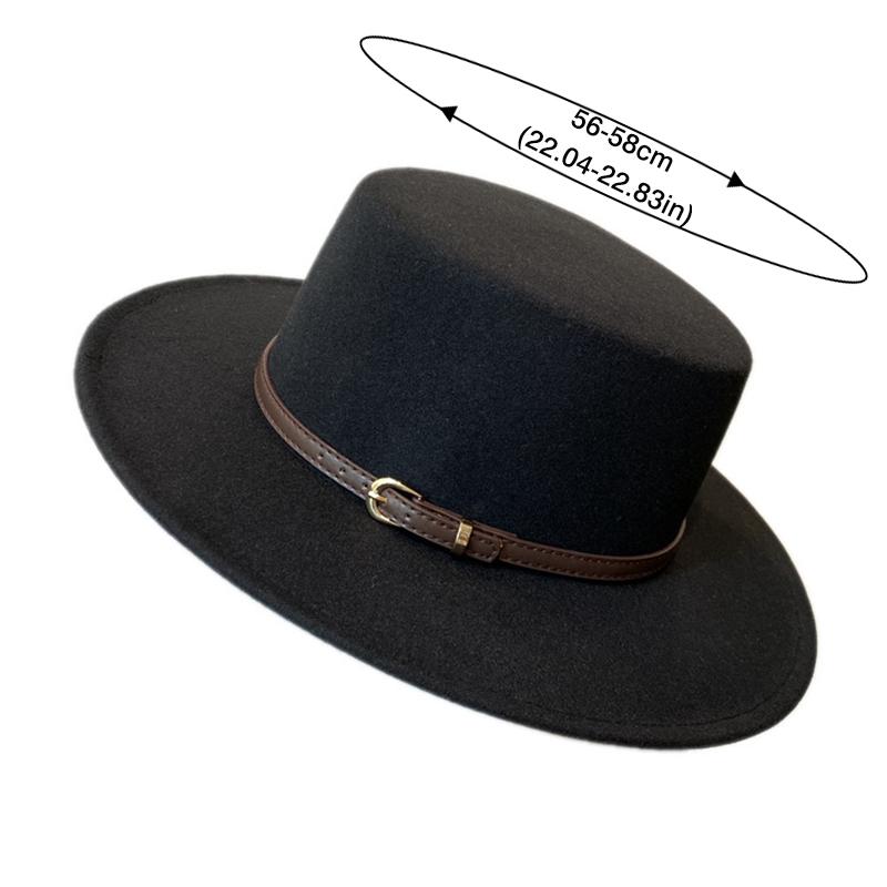Mũ Fedoras, Trang Trí Khóa Thắt Lưng, Dành Cho Nữ, Mũ Nỉ Vành Có Nắp, Mũ Jazz Cổ Điển Thích Hợp Cho Mùa Đông Và Mùa Thu, Mũ Ấm 8