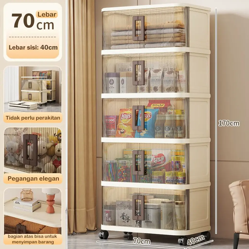 70cm-Abu transparan-5 Susun