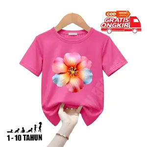 Kaos Anak 1-10Tahun BUNGA ATASAN Anak Unisex Nyaman Di Pakai Sehari Hari Olahraga Outdoor Tersedia S-M-L-XL-XXL