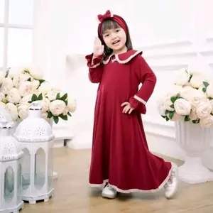 Gamis Anak Perempuan ZAINA Model Dress Wanita Muslim Syari Maxi Navy 1-9 Tahun - Tanggung Crepe Gaun