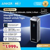 Gambar Anker Prime Power Bank 20,100mAh 3-Port Portable Charger with 220W Max Output Two-Way Charging TSA-Approved App Control for MacBook iPhone 17/16 Series - A110B - 20,100 mAh 220W Black dari Anker Indonesia Kota Administrasi Jakarta Utara 1 Tokopedia