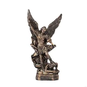 Religious Archangel Miguel Sculpture, 13cm Tall for Spiritual Decors Religious Collectible Battle Sculptures