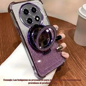 Compatible con dos modelos de Huawei Honor (Magic 7 Lite/X9C), esta funda suave para celular presenta un diseño de rosa degradado y un soporte espejo.