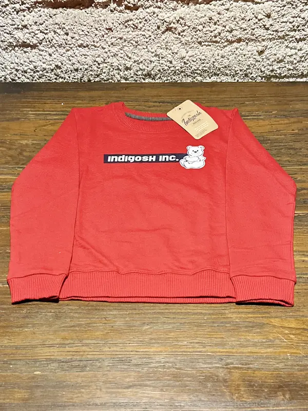 Indigosh Pakaian Anak Crewneck gambar Teddy warna Merah 0
