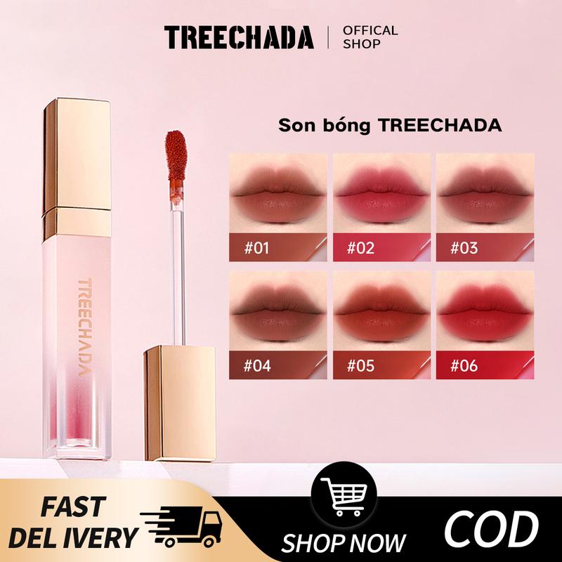 Son Kem Lì Nhung, TREECHADA, Son Bóng, Son Môi Học Sinh, Thích Hợp Cho Các Cô Gái Da Đen, 4g, Bóng Môi