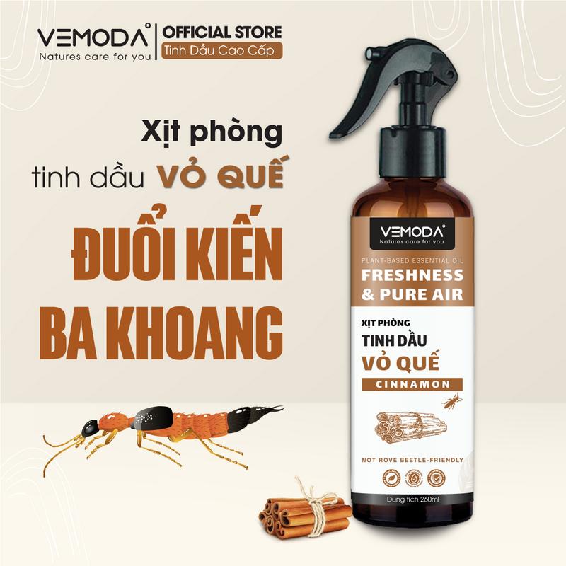 Bình Xịt Phòng Tinh Dầu Vỏ Quế Vemoda - Hỗ Trợ Xua Đuổi Kiến Ba Khoang Muỗi Và Côn Trùng Hiệu Quả Khử Mùi Thơm Phòng Thanh Lọc Không Khí