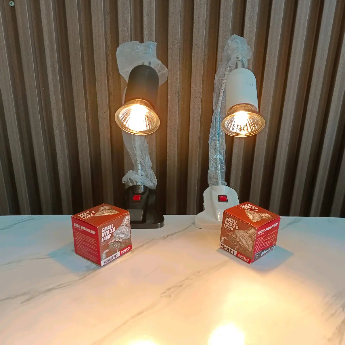 lampu reptil penghangat kandang kura kura iguana uvb uva 25 watt satu set
