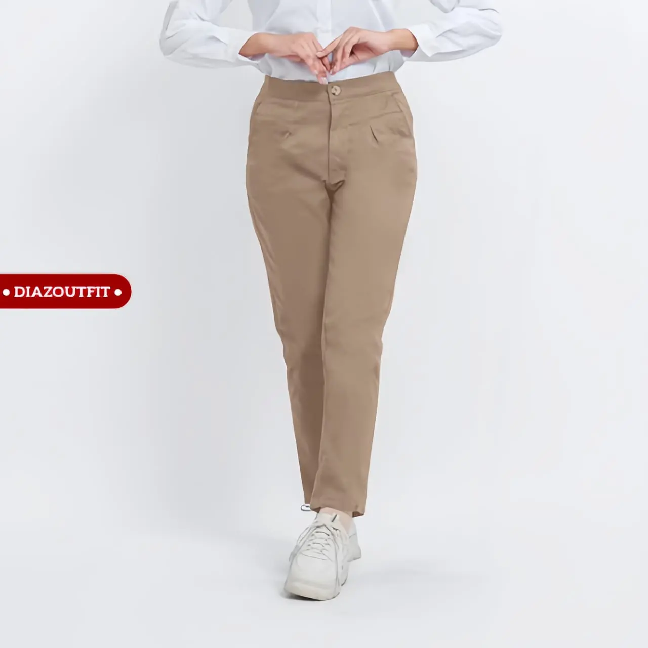 Diazoutfit - Baggy Pants Premium American Drill Celana Panjang Wanita Celana Kantor Kerja  Katun Kaki Formal Kantong Nyaman