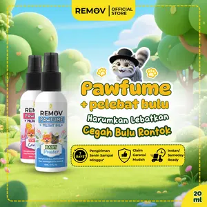 REMOV Pawfume Parfum Hewan Peliharaan 60 ML - Wangi Tahan Lama, Melebatkan & Melembutkan Bulu, Aman Terjilat, Dengan Caster Oil & Vitamin E
