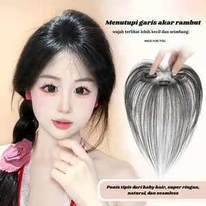 J1 Baru - Cenlana Premium Hair Wig Hair Top– Tampilan Alami Wanita, Volume Tinggi Tanpa Batas di Kepala, Baby Hair Effect & Poni Belah Tengah 8-Shaped