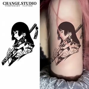 Hình Xăm Tạm Thời, Hình Xăm Nữ Kiếm Sĩ, Không Thấm Nước Và Chống Chà Xát, Kéo Dài Trong 15 Ngày. Miếng Dán Hình Xăm tattoo  sticker