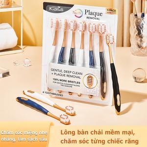 Bàn Chải Đánh Răng Mềm, Kasli Sam 's, Dành Cho Người Lớn, Lông Mềm, Làm Trắng Răng, Sạch Sâu, Chất Lượng Hàng Đầu, Thích Hợp Sử Dụng Tại Nhà, Siêu Mềm, Cùng Phong Cách Với Siêu Thị