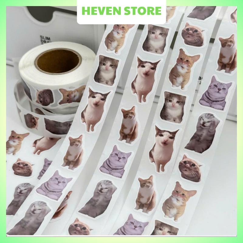 10 Miếng Dán Sticker Mèo Hài Hước Cho Máy Tính,Casio, Laptop, Điện Thoại, Mũ Bảo Hiểm, Vali, iphone, Sách, Tập, Bút.