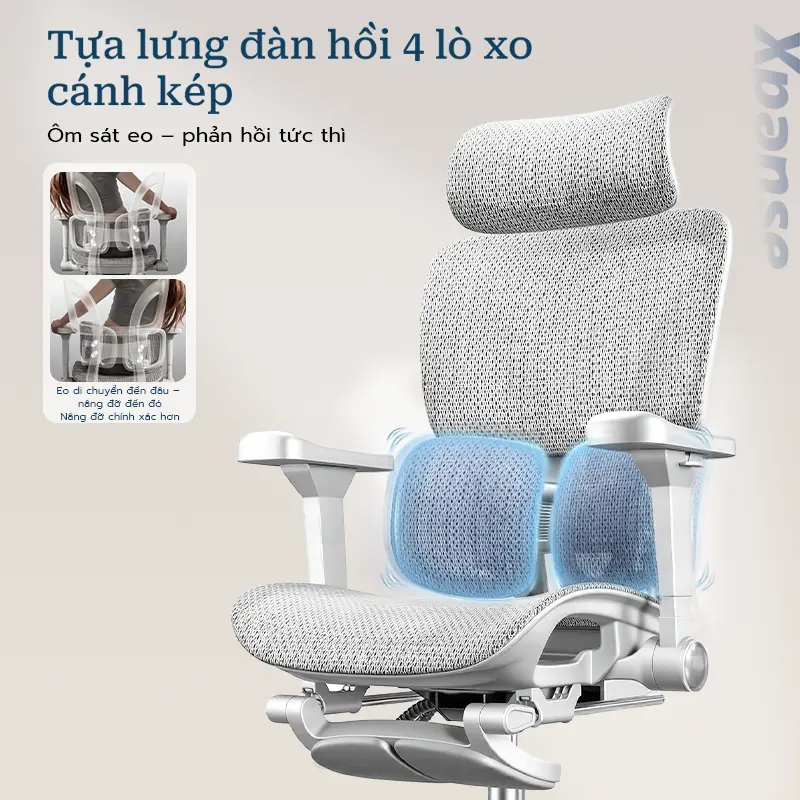 Ghế công thái học Xpanse T8 Hệ thống nâng đỡ động dạng đôi cánh bionic bằng lá thép độc lập, Lưới nano mát lạnh | ghế gaming | ghế văn phòng | ghế tựa lưng | BigBuy360 - bigbuy360.vn