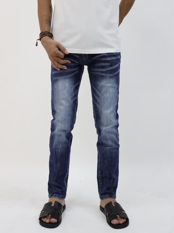 [446022]M-H Quần jean nam xanh trơn co dãn tốt, quần bò nam dập gân boy phố chất chơi