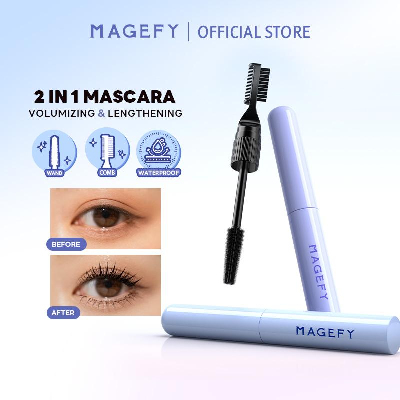 Mascara Không Thấm Nước MAGEFY 2 Trong 1 Hiệu Ứng Kéo Dài Và phồng Mã E08