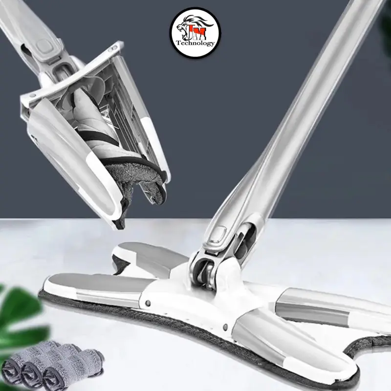 Alat Pel Peras Praktis Mop Magic Bentuk Light X-shape Mop Putar Twist Mop Gagang Panjang 1