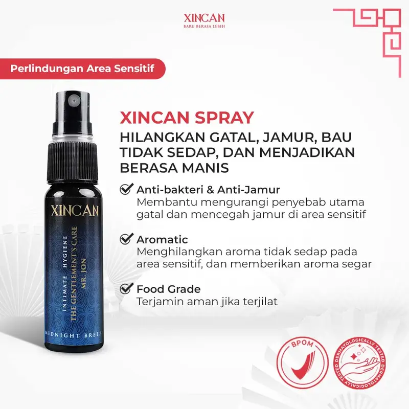 XINCAN -  Perlindungan Anti Bacterial Aromatic Hygiene Care Spray - (Mango Blast, Tropicola, Midnight Breeze) - 30ml - Efektif Perawatan Tubuh Pria XINCAN Spray Cooling Perawatan Pribadi Pria - Aroma Segar mengurangi Gatal akibat jamur Mencerahkan Pewangi 2