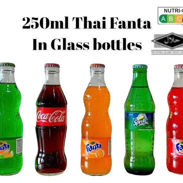 [6/12Bottles x 250ml glass bottles] Halal Thai Party Flavors Drinks in bottle Fanta/ Sprite/ Coca Cola